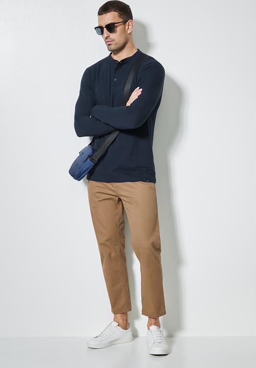 Superbalist - 2 Pack long sleeve mandarin collar - black & navy