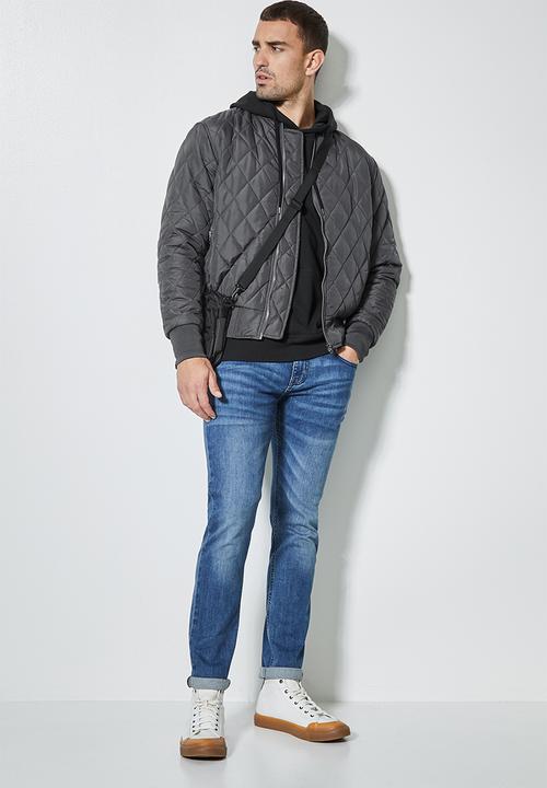 Superbalist - Nevada quilted bomber - charcoal grey