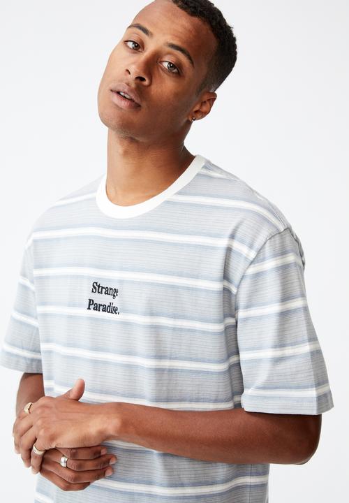 Cotton On - Dylan T-shirt - blue haze verigated stripe