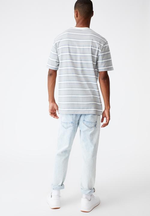 Cotton On - Dylan T-shirt - blue haze verigated stripe
