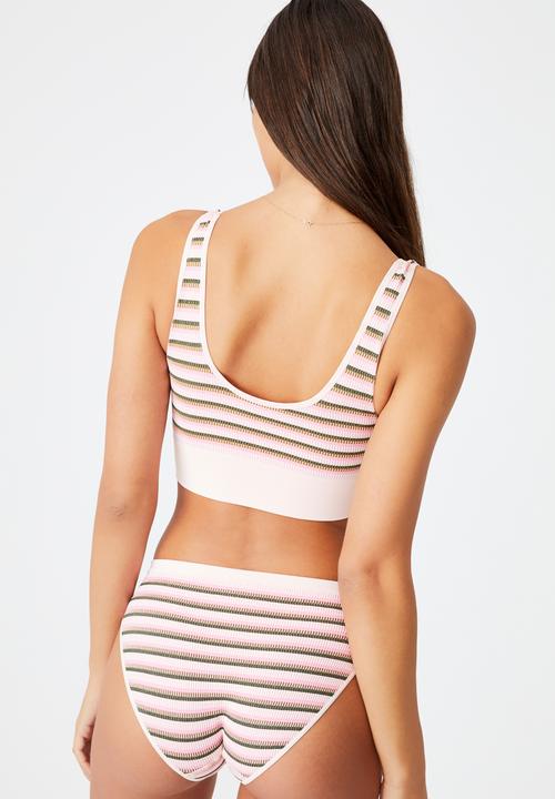 Cotton On - Seamfree reversible crop - multi