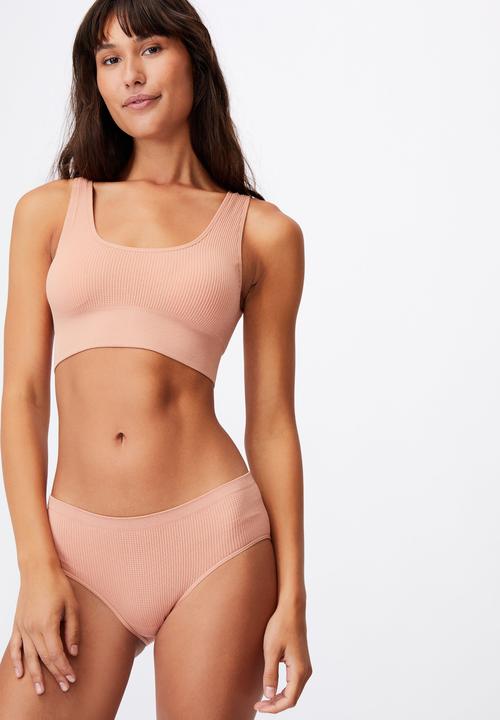 Cotton On - Seamfree reversible crop - rose cloud 