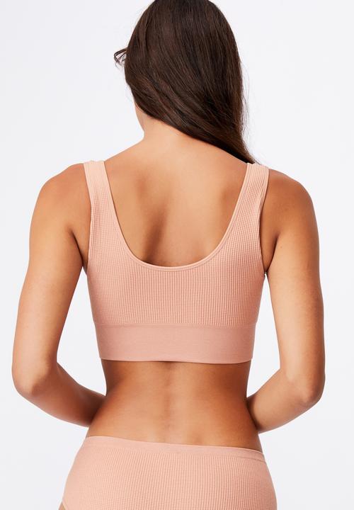 Cotton On - Seamfree reversible crop - rose cloud 