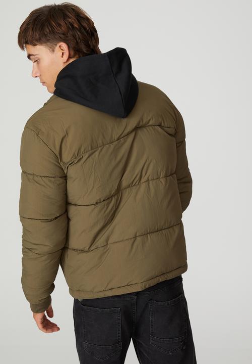 Cotton On - Essential recycled puffer - olive