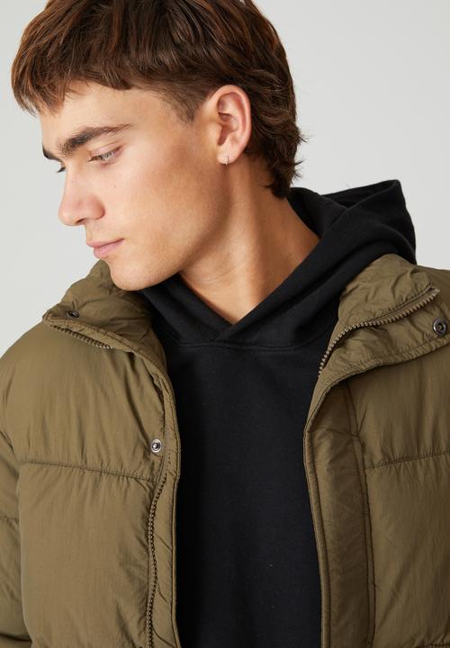 Cotton On - Essential recycled puffer - olive
