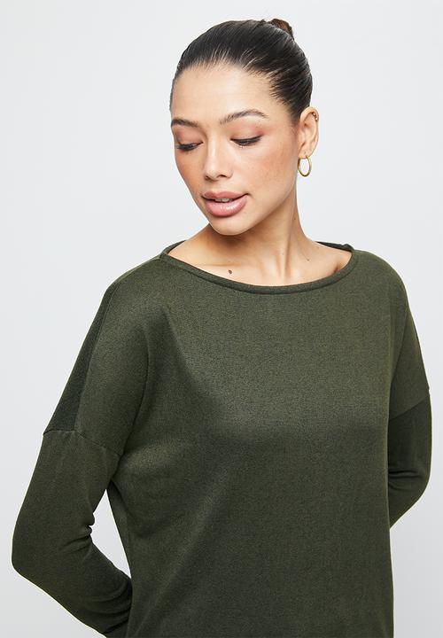 edit - Cut & sew slouchy tee - khaki