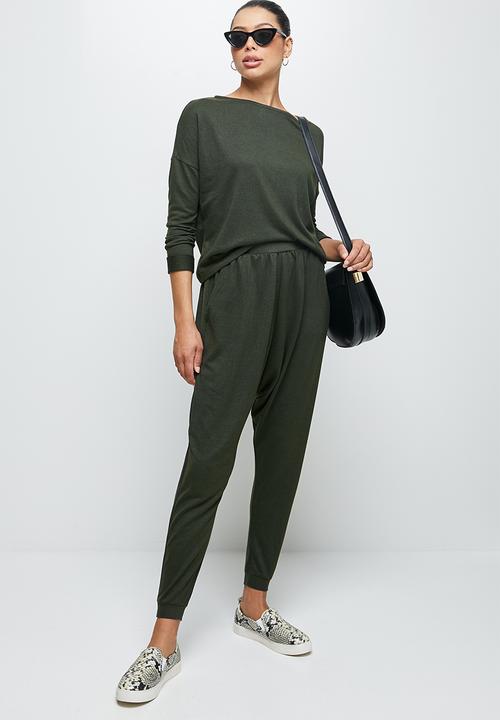 edit - Cut & sew slouchy tee - khaki