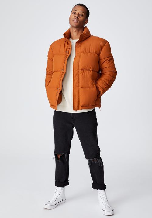 Cotton On - Essential recycled puffer - rust