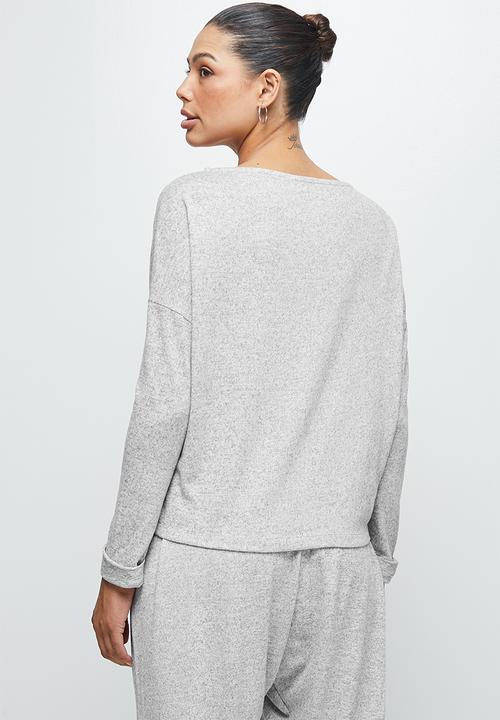 edit - Cut & sew slouchy tee - grey