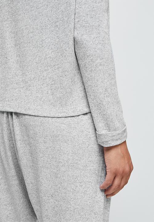edit - Cut & sew slouchy tee - grey