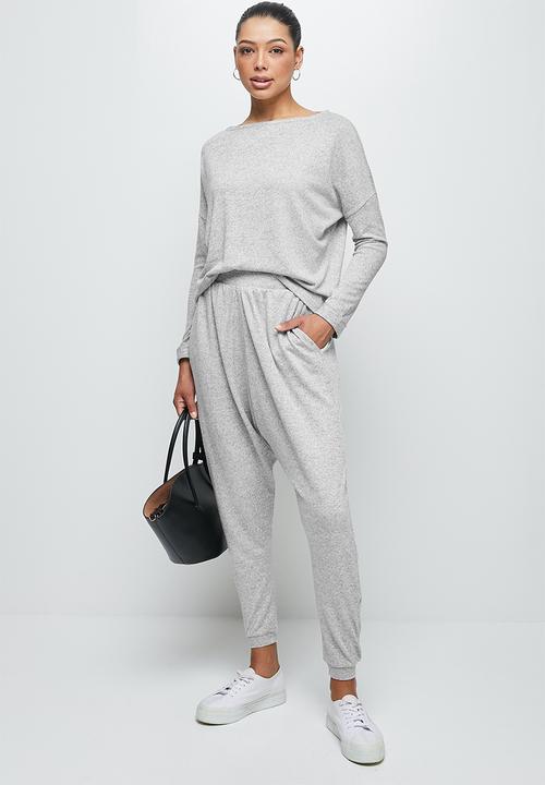 edit - Cut & sew slouchy tee - grey