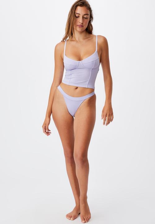 Cotton On - Cotton bustier - chalky lavender