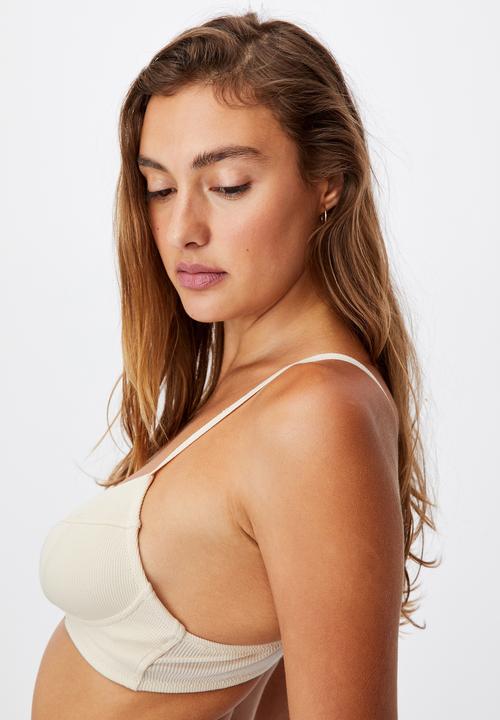 Cotton On - Cotton bralette - buttermilk 