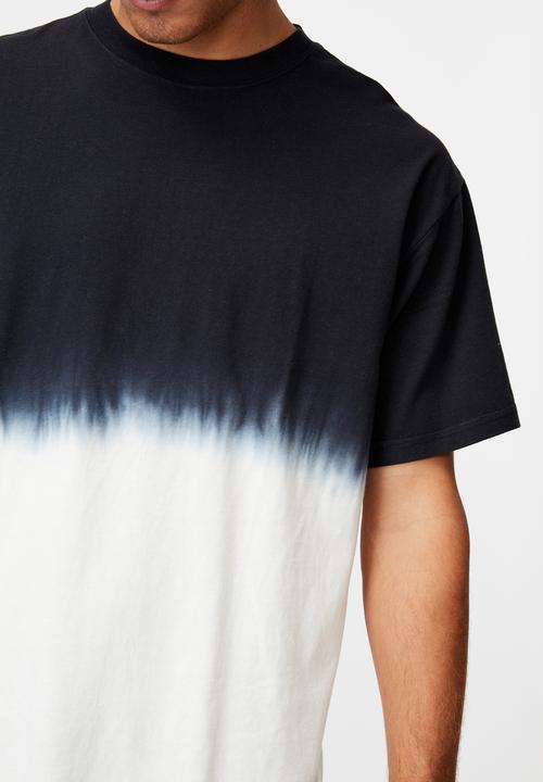 Cotton On - Festival T-shirt - washed black/bone dip dye
