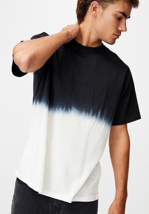 Cotton On - Festival T-shirt - washed black/bone dip dye