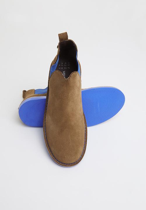 Veldskoen - Chelsea boot - brown & blue