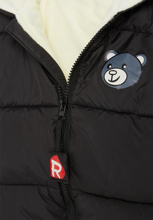 Pop Candy - Boys hooded puffer - black