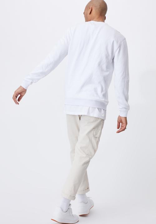 Cotton On - Graphic crew fleece - white
