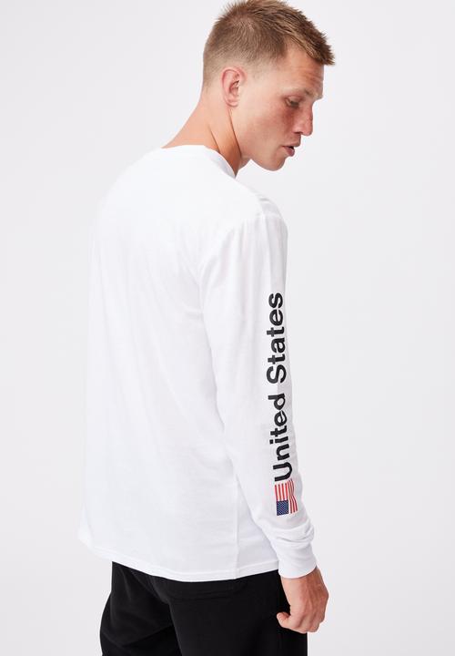 Cotton On - Tbar collab long sleeve t-shirt - white