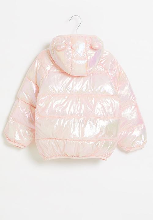 Pop Candy - Girls hooded puffer jacket - pink pearlescent