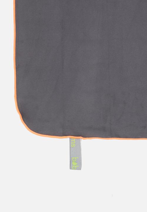 Bobums - Single gym towel - gunmetal & coral