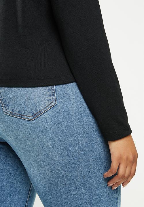 Blake - Soft touch cropped hoodie - black