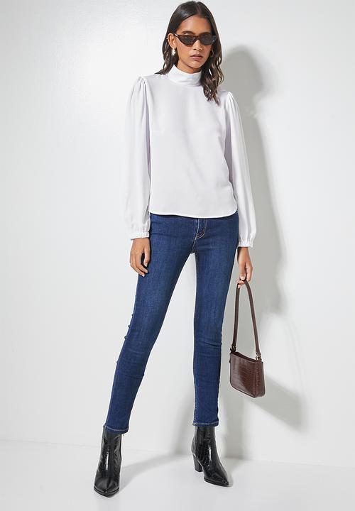 Superbalist - Funnel neck shell - white