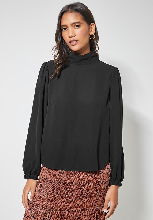 Superbalist - Funnel neck shell - black