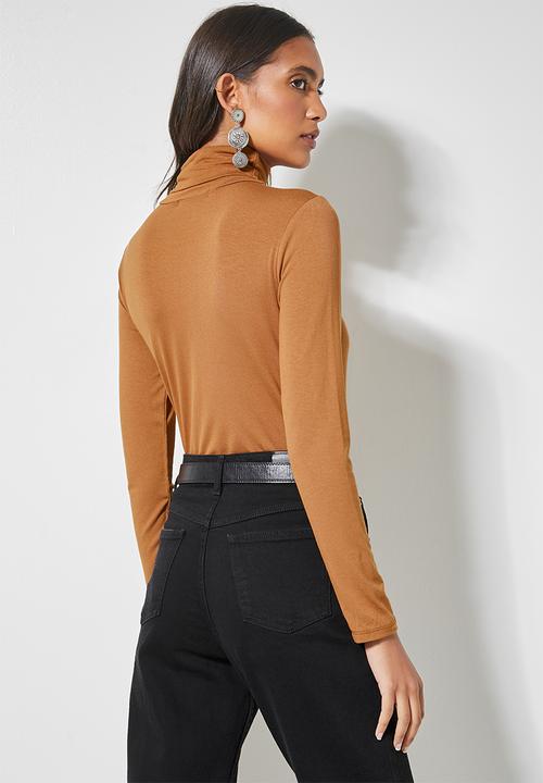 Superbalist - Viscose poloneck - brown 