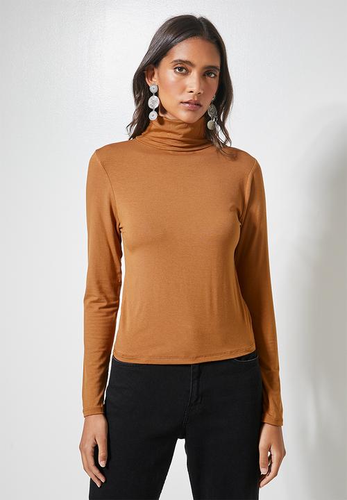 Superbalist - Viscose poloneck - brown 