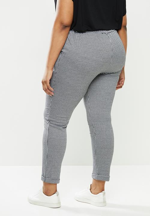 Violeta by Mango - Plus Trousers trip - black & white