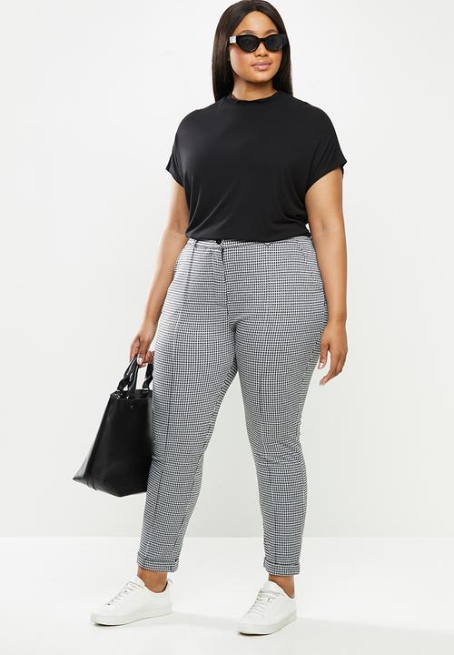 Violeta by Mango - Plus Trousers trip - black & white