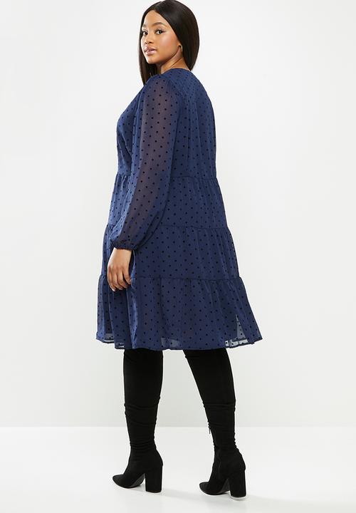 Violeta by Mango - Plus dress capa - navy & black