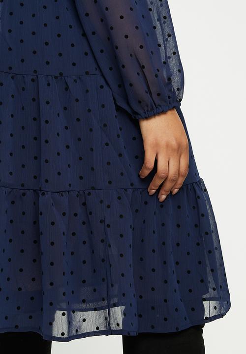 Violeta by Mango - Plus dress capa - navy & black