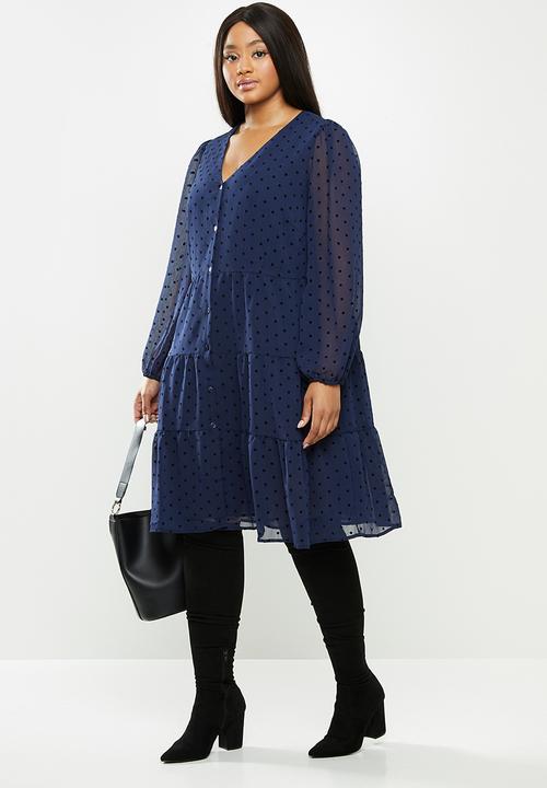 Violeta by Mango - Plus dress capa - navy & black