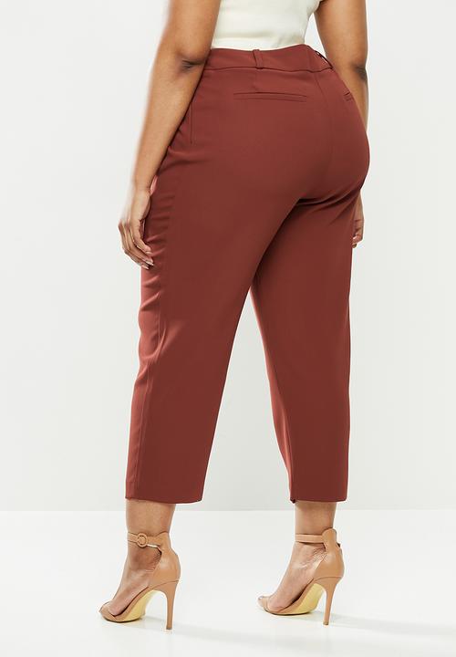 Violeta by Mango - Plus Trousers martini - burgundy