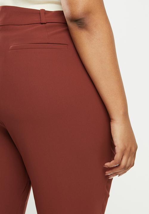 Violeta by Mango - Plus Trousers martini - burgundy