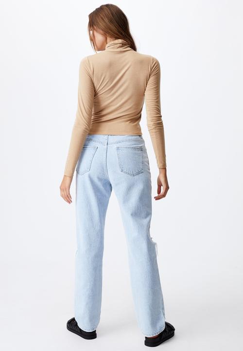 Cotton On - Basic roll neck long sleeve top - caramel brown