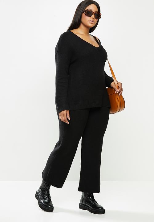 Brave Soul - Plus Poldarka top & pants - black