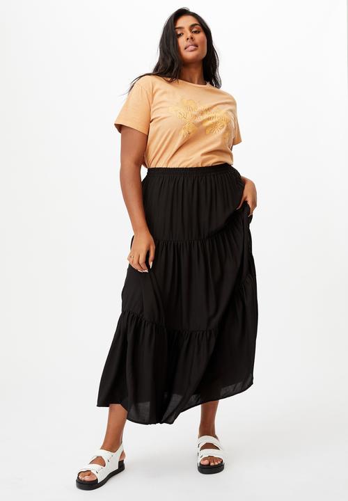 Cotton On - Curve jasmine maxi skirt - black