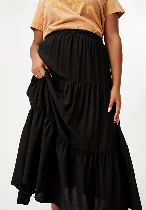 Cotton On - Curve jasmine maxi skirt - black