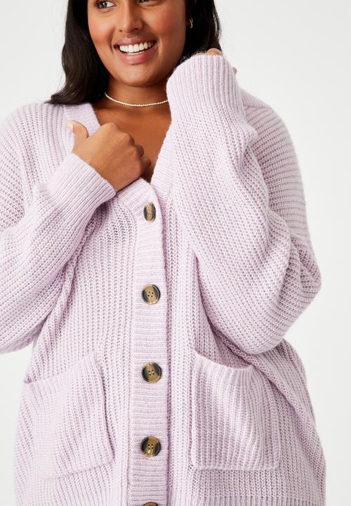 Cotton On - Curve lush dad cardigan - lilac 