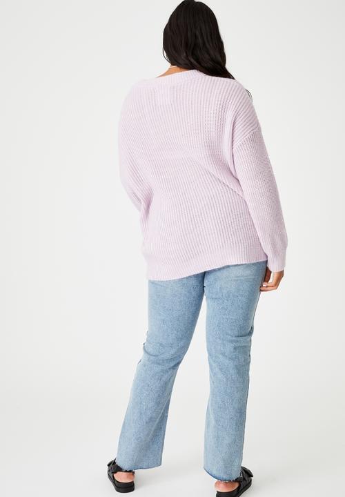 Cotton On - Curve lush dad cardigan - lilac 