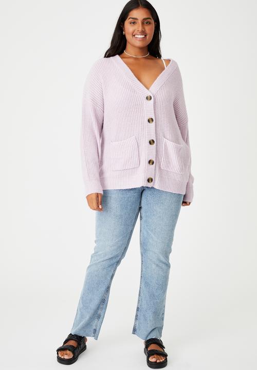 Cotton On - Curve lush dad cardigan - lilac 