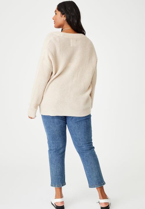 Cotton On - Curve lush dad cardigan - taupe 
