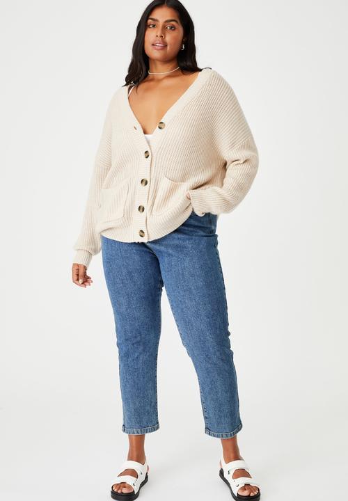 Cotton On - Curve lush dad cardigan - taupe 