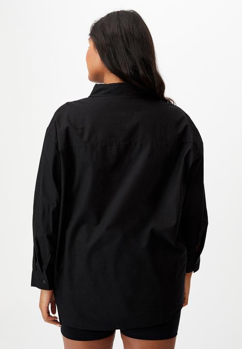 Cotton On - Curve preppy shirt - black