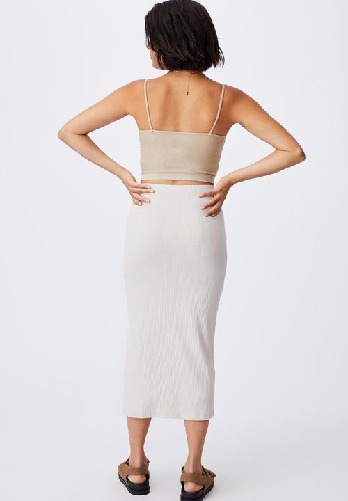 Cotton On - Essential split midi skirt - taupe