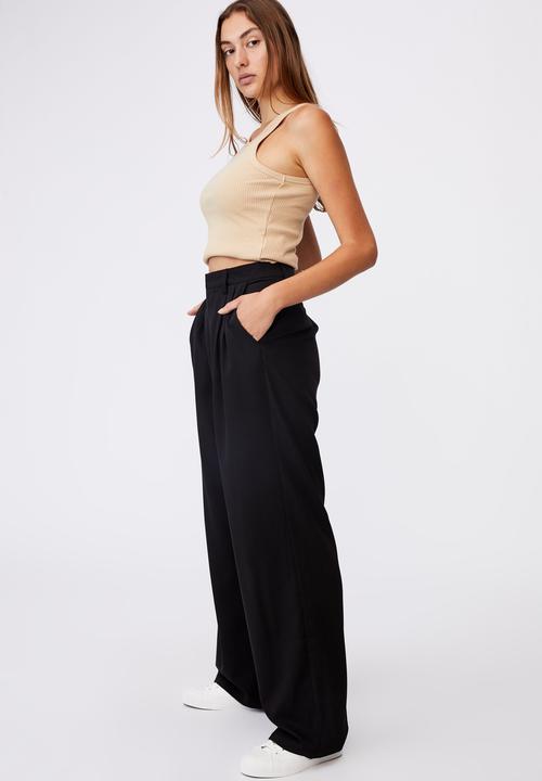 Cotton On - Jordan oversized pleat pants - black