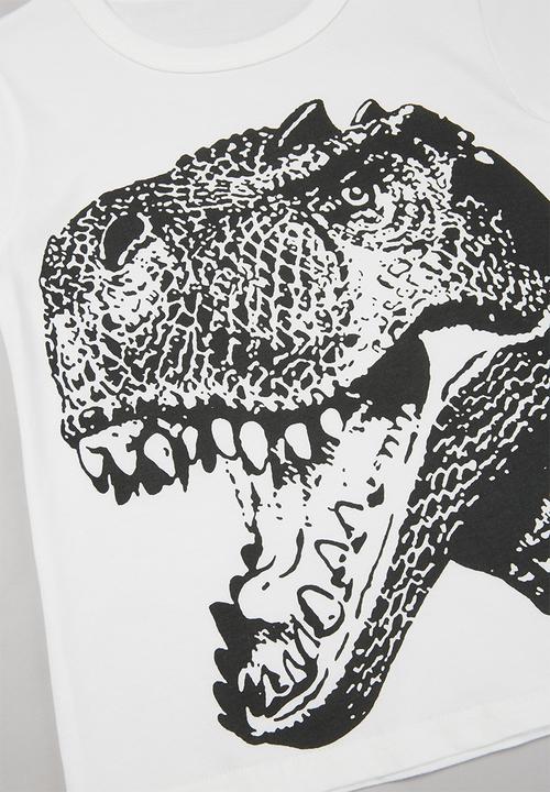 Pop Candy - Boys dino print tee - white